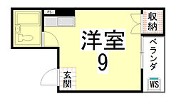 ＴＯ’Ｓ　ＳＴＵＤＩＯ 3階1Kの間取り