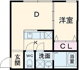 T’s garden永福町 2階1DKの間取り