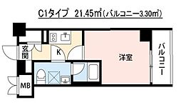 ＳＱＵＡＲＥ　ＣＩＴＹ　ＹＯＫＯＨＡＭＡ　ＮＥＧＩＳＨＩ 506 5階1Kの間取り