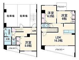 ＯＳＭ植弐番館 1階3LDKの間取り