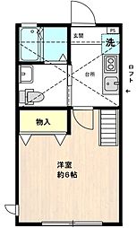 ケーオーメゾン高田馬場 2階1Kの間取り