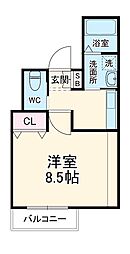 INOVE天白八幡山 2階1Kの間取り