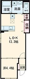 アスカ 101 1階1LDKの間取り