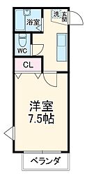 COCO西京極 3階1Kの間取り