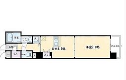 プレサンス京都四条大宮 6階1DKの間取り