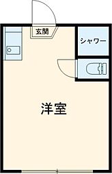 フェリスサージュ 2階ワンルームの間取り