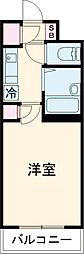 パレ・ホームズ田無 5階1Kの間取り