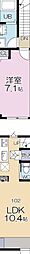 MOK-TERRACE NERIMA Villa 102 1階1LDKの間取り