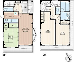 松が丘4丁目貸家 1階3LDKの間取り