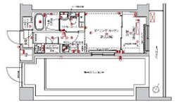 SAKURA AXIS 中板橋 9階1DKの間取り