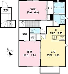 グランデマロニエ 1階2LDKの間取り