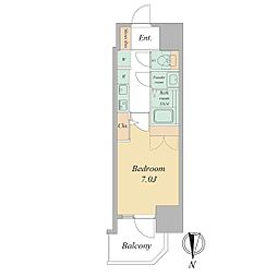 セレニテ東梅田アリエ 2階1Kの間取り