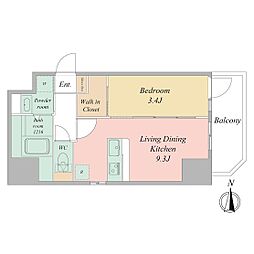 セレニテ東梅田アリエ 2階1LDKの間取り