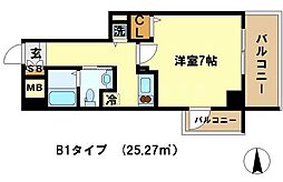 ベラジオ四条大宮III 5階1Kの間取り