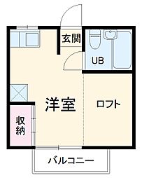 フォレスト7 1階1Kの間取り