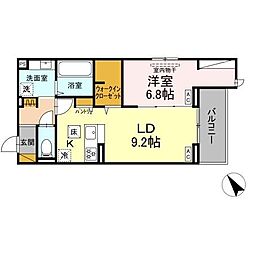 Ｃｒａｄｌｅ 101 1階1LDKの間取り