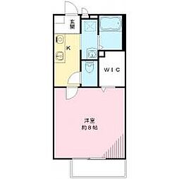 ビネオランス 1階1Kの間取り