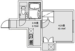 FAIR町屋2 1階1Kの間取り