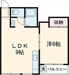 ハイム重田 2階1LDKの間取り