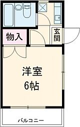 ビラ・ソレイユ 2階1Kの間取り