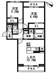 川口市戸塚3丁目新築ＰＪ 3階2LDKの間取り