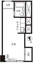 プラザローヤル5 7階ワンルームの間取り