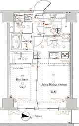JR埼京線 十条駅 徒歩10分の賃貸マンション 8階1LDKの間取り