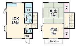 セゾンA＆T 1階2LDKの間取り