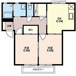 ＥＭＰＯＲＩＵＭ 2階2DKの間取り