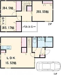 桂千代原町貸家37 1階3LDKの間取り