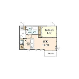 アゼリア 2階1LDKの間取り