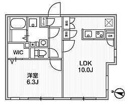 ｑｕａｄｏｒ中野 403 4階ワンルームの間取り