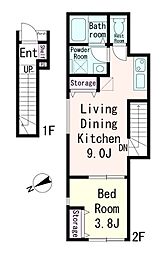 南大泉5丁目AP 2階1LDKの間取り