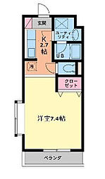 ドッポ 2階1Kの間取り