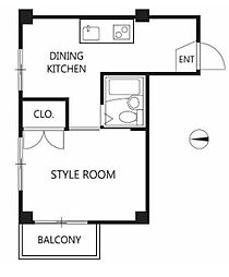 シルクハイム 2階1DKの間取り