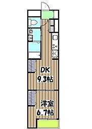 グランディオーズ桂 3階1LDKの間取り