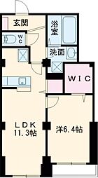 シャンポール調布 3階1LDKの間取り
