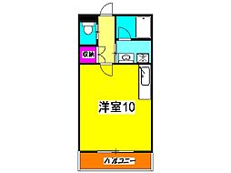 ＫＩＡＲＡシティ 2階ワンルームの間取り