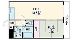 コーポポルスター 3階1LDKの間取り