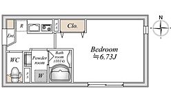 ＬｉｖｅＦｌａｔ巣鴨 2階1Kの間取り