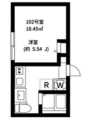 ＥＸＥＮＴＩＡ　ＲＯＫＵＣＨＯ 102 1階1Kの間取り
