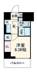 プレール・ドゥーク川口並木 11階1Kの間取り