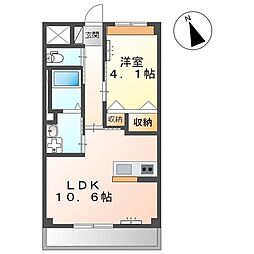 ブライトコート　Ｓ 3階1LDKの間取り