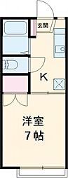 ミドリハイツ 2階1Kの間取り