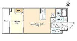 アヴァンカーサ三鷹 1階1LDKの間取り