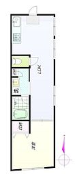 第二川名ビル 2階1LDKの間取り