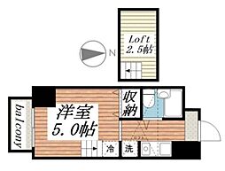 ＢｏａｔＨｏｕｓｅ 007B 7階ワンルームの間取り