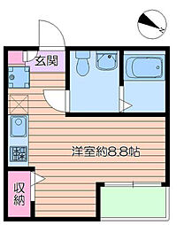 ランジュ 1階ワンルームの間取り