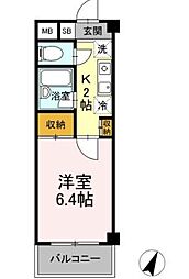 Park　K-1 1階1Kの間取り