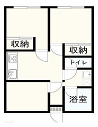 若松グリーンハイツ 2階2DKの間取り
